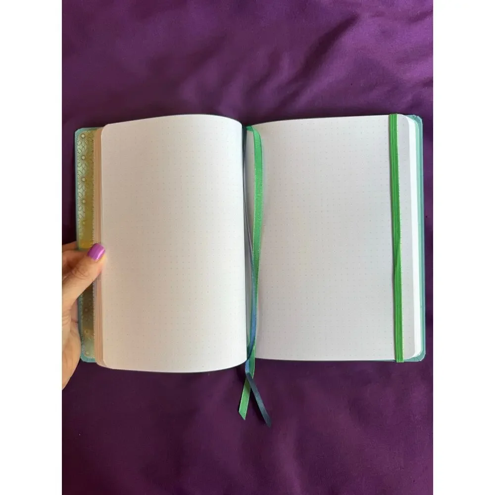 Hallmark Dot Grid Journal – “My Happy Place”Blue Hardcover –Gold Accents –Unused